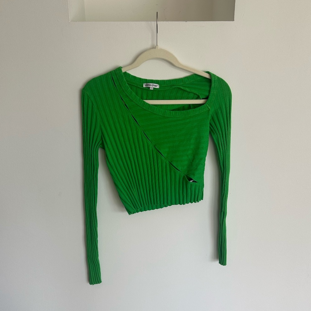 Cotton Citizen The Capri Crop Shirt in Lime